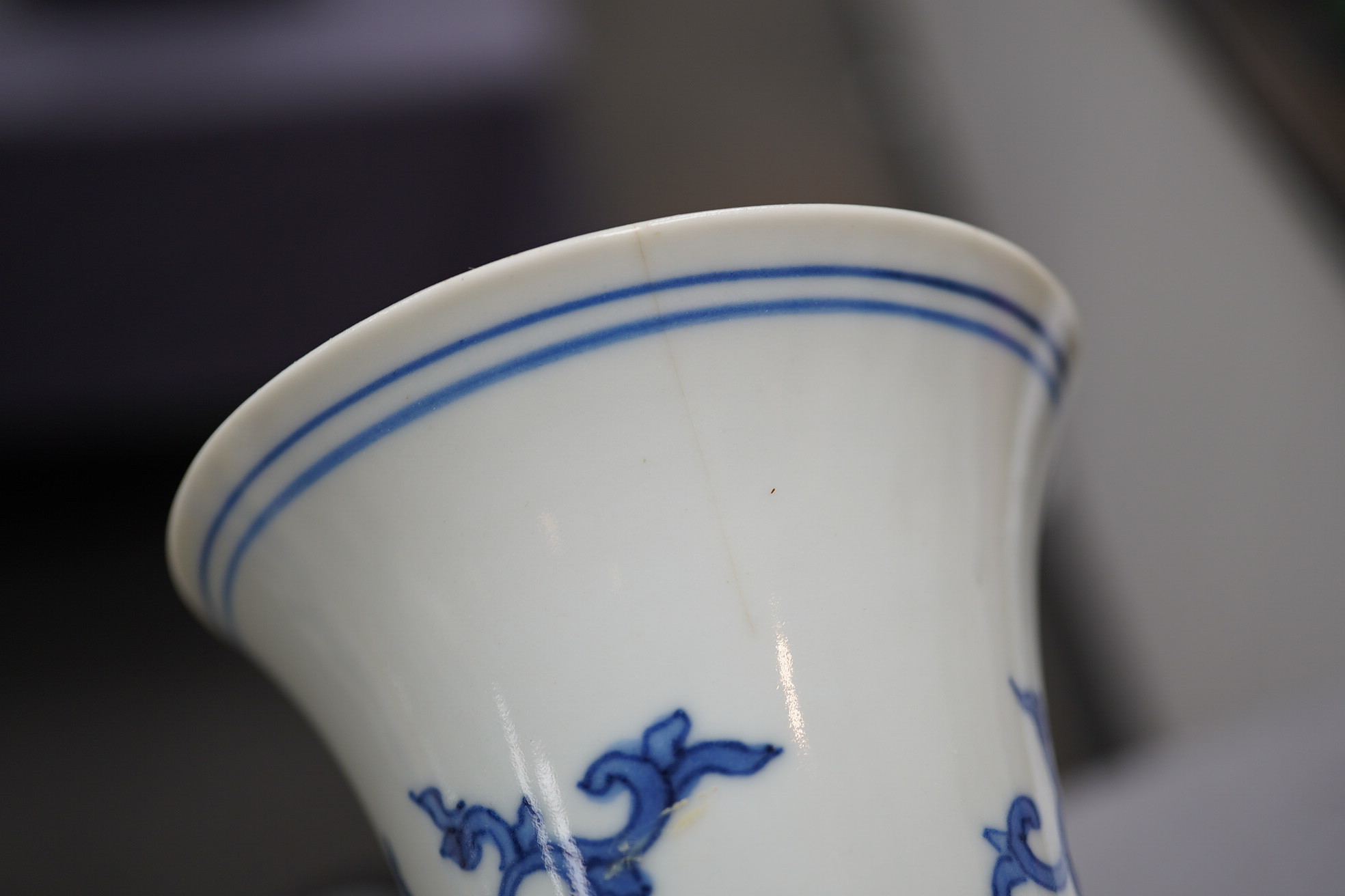 A Chinese blue and white bottle vase, Transitional, Chongzhen period, c.1630-1640